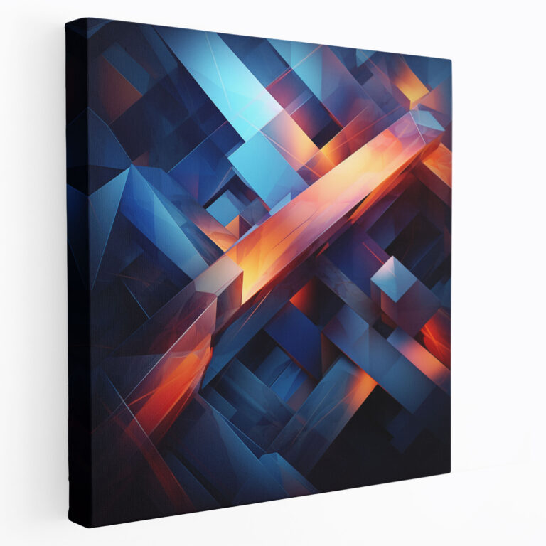 Moderne Wandkunst: Futuristische geometrische Komposition - Moderne futuristische Komposition Leinwandbild Wanddekoration