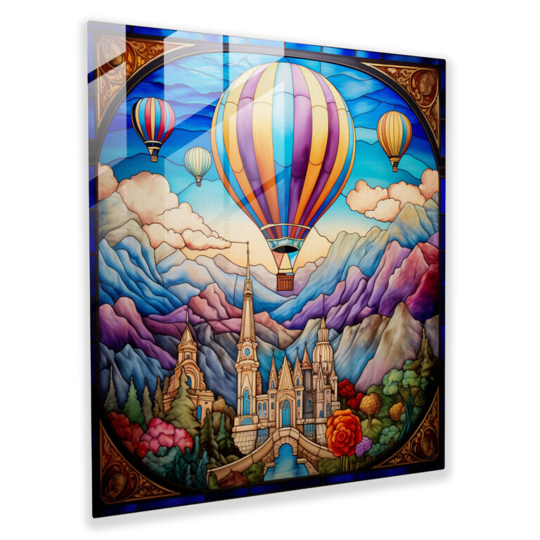 Luminöser Ballon Festlichkeit Glasbild