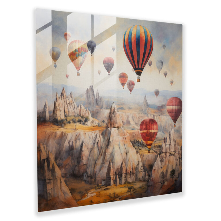 Surreales Mixed-Media-Glasbild Wanddekoration