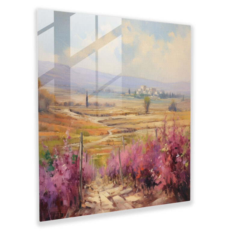 Traumhafte Weinberg-Impression Glasbild Wanddekoration