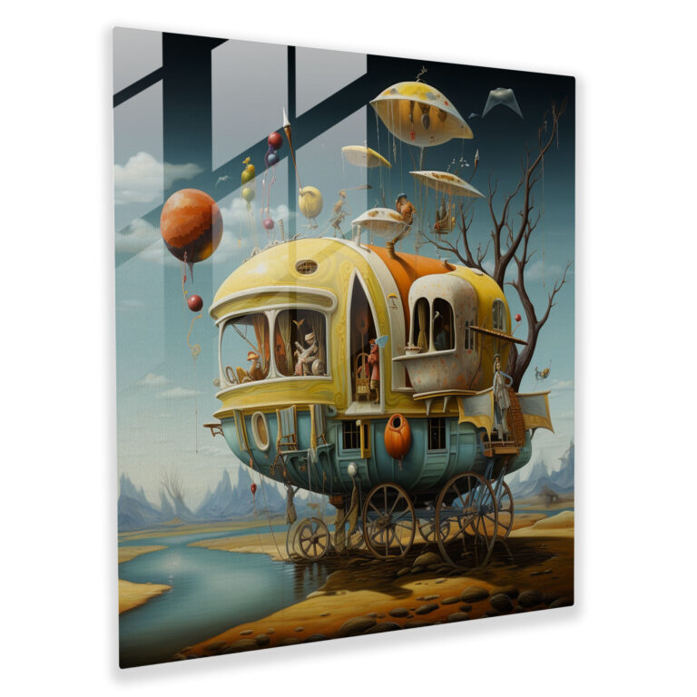 Glasbild Wohnwagen - Wohnwagen Glasbild Wohnkultur moderne Kunst