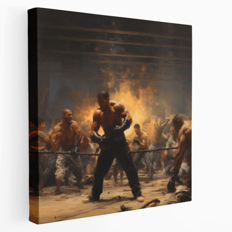 Leinwandbild: Spannender Boxkampf