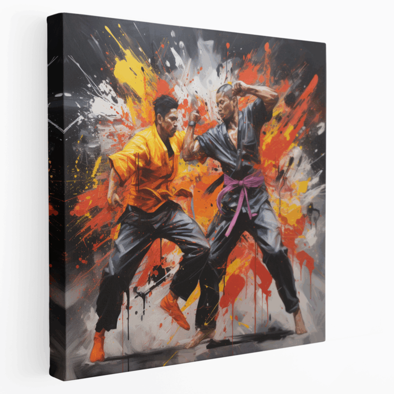 Graffiti Leinwandbild Kampfkunst