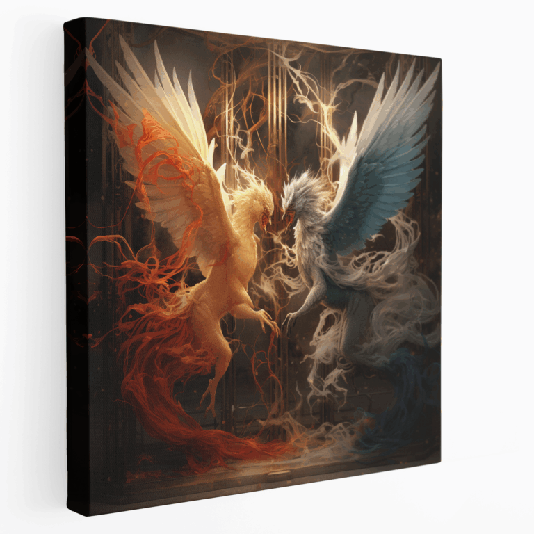 Leinwandbild Surrealer Käfigkampf