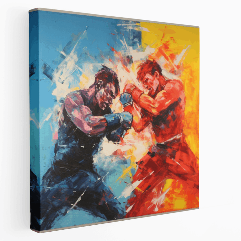 Leinwandbild Dynamisches Boxkampf
