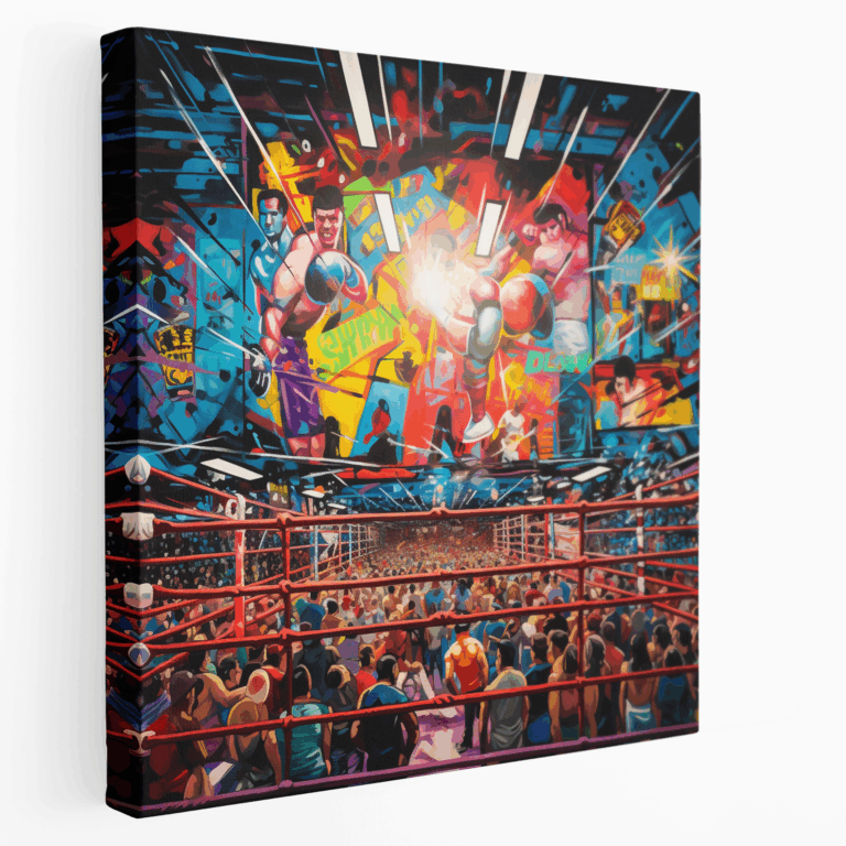 Boxring Leinwandbild mit jubelnden Fans