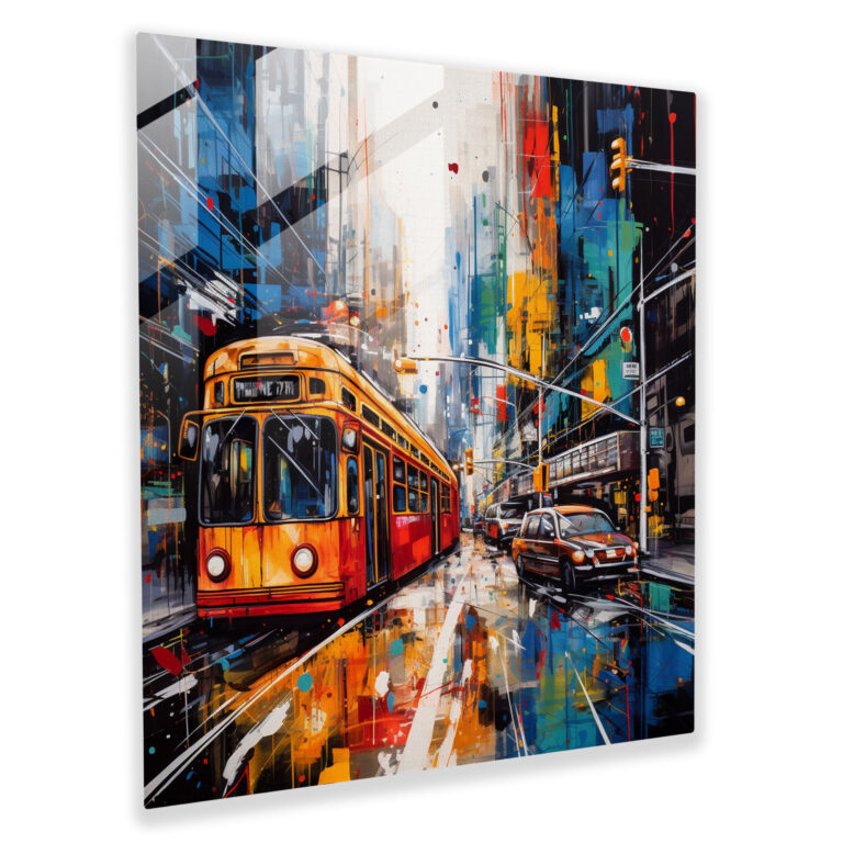 Graffiti Glasbild: Dynamisches Wandkunstwerk