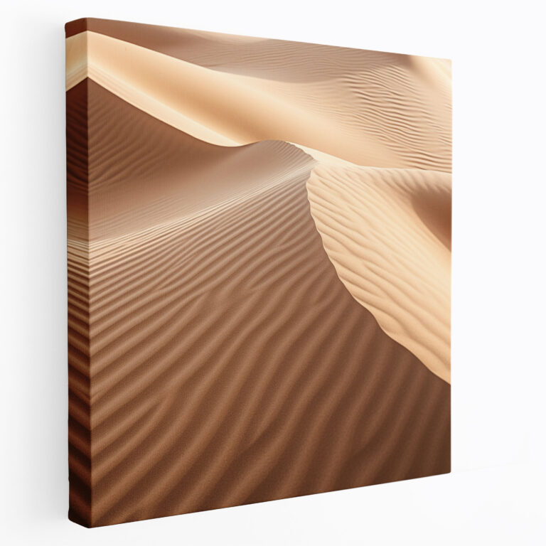 Wüsten Leinwandbild - Strukturierte Sanddünen Wandkunst - Wüste Wohnkultur Leinwand Wandkunst