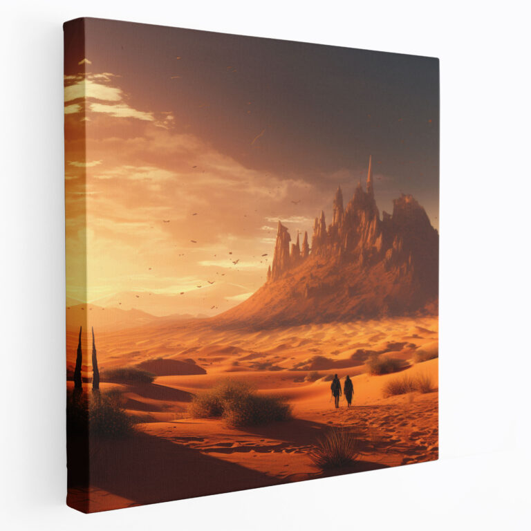 Leinwandbild Wüste im Mondlicht - Wüste Wüsten Wandkunst Leinwand Wandkunst Wüsten Wanddekoration