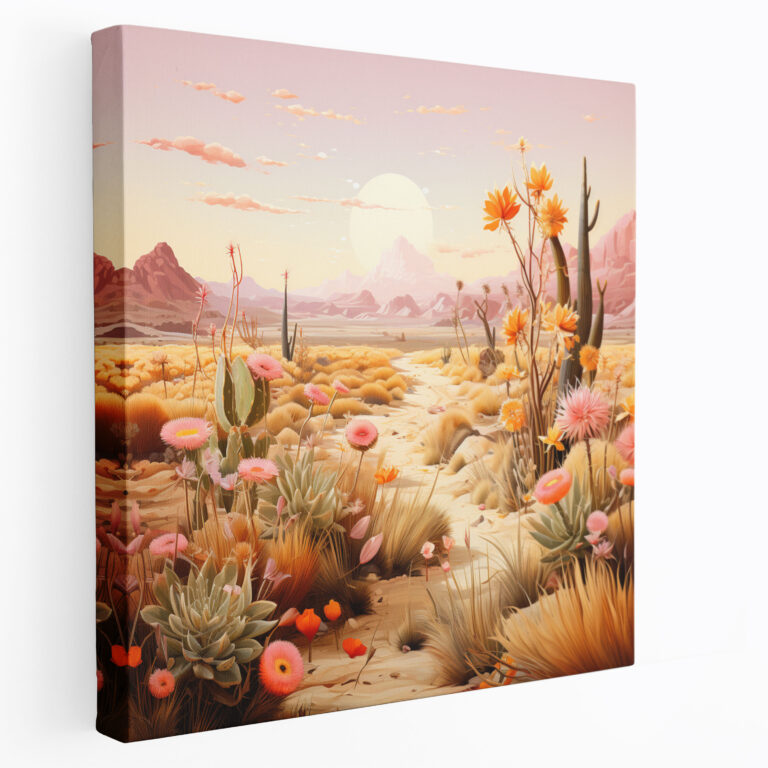 Leinwandbild Wüstenblumen - Wüste Wanddekoration Wüste Leinwand Wüsten Leinwandbild