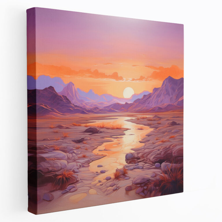 Wandkunst Traumhafter Wüstenabend - Wüste Leinwandbild Wandkunst