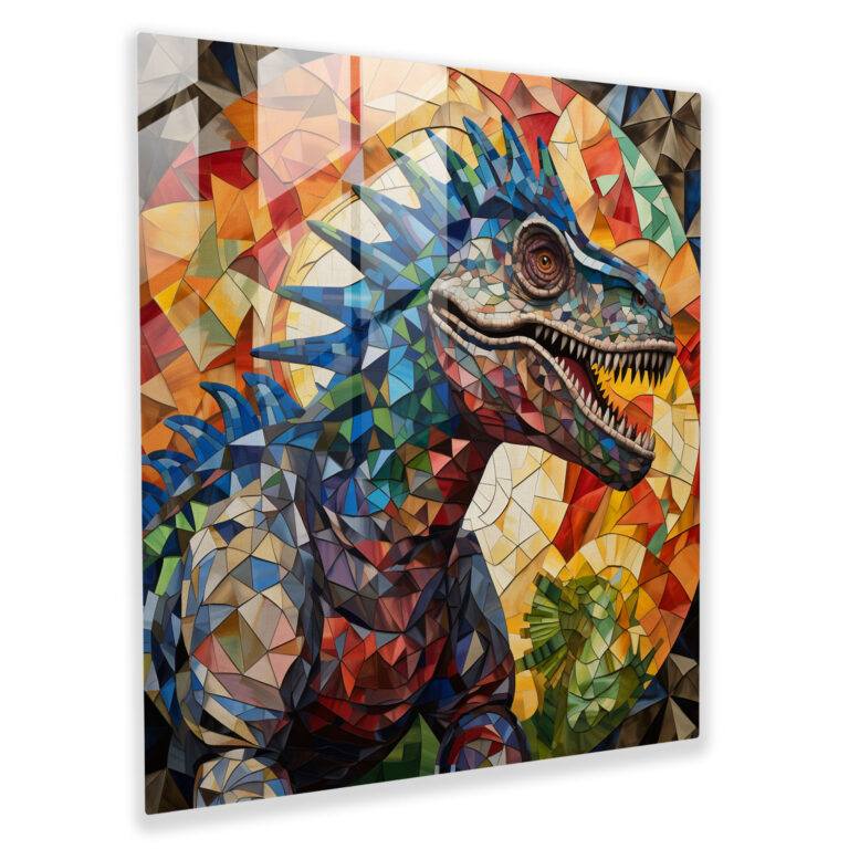 Glasbild Geometrosaur