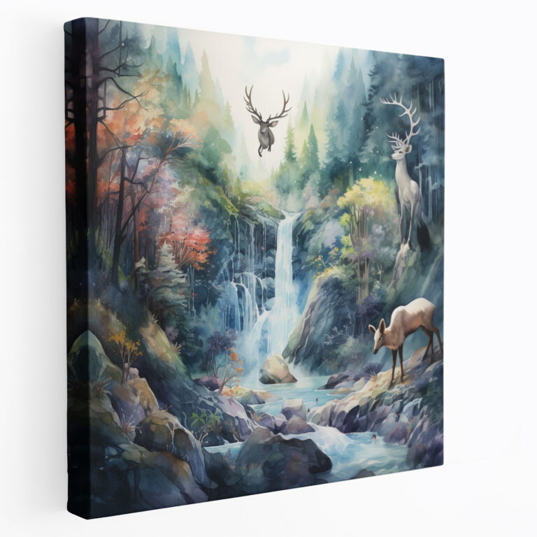 Fantasie-Wasserfarben-Leinwandbild - Majestätische Kreaturen für Zuhause - Bezaubernd