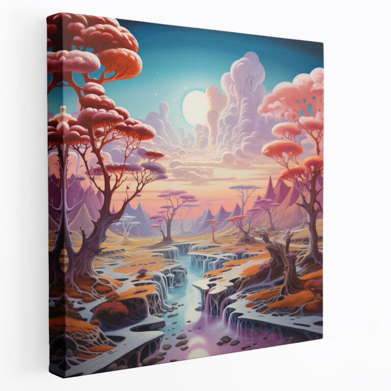 Dope Surreales Leinwandbild - Wandkunst Wohnkultur Landschaftsmalerei