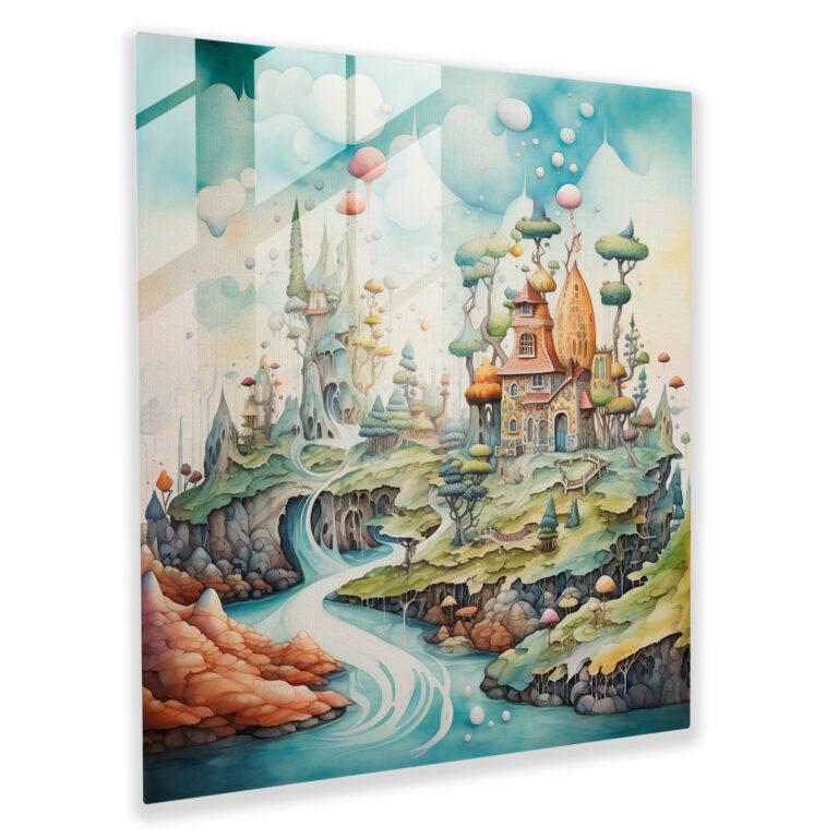 Wasserfarben Glasbild - Modernes Kunstwerk für die Wanddekoration