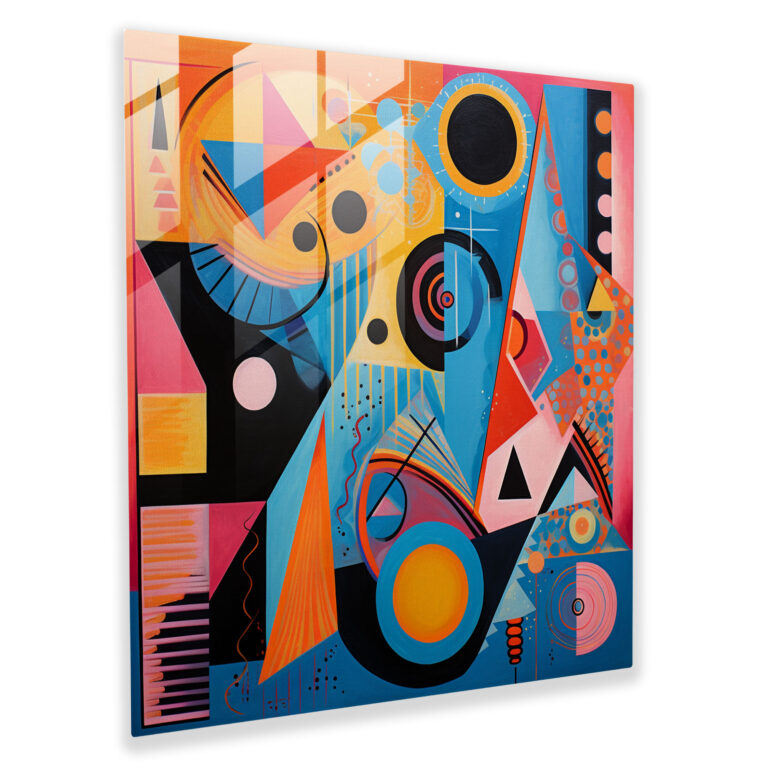 Dope Geometrisches Glasbild - Moderne Wanddekoration Geometrisches Gemälde