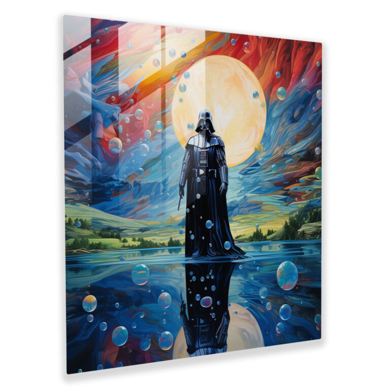 Surreales Traumlandschaft-Darth Vader Glasbild - Heimdekoration Darth Vader