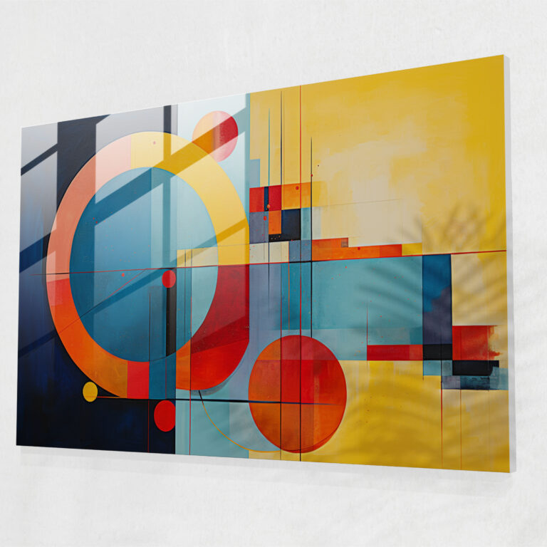 Geometrisches Erde Glasbild - Modernes Glasbild - Erde inspirierte Komposition