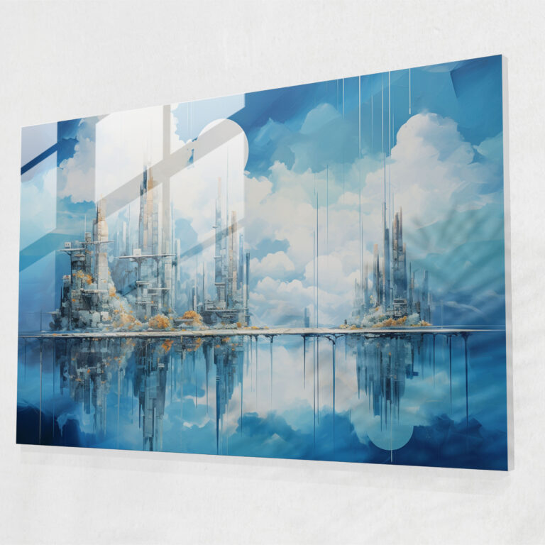 Surreale Glaswandkunst der Welt - Erde Glasbild Wanddekoration