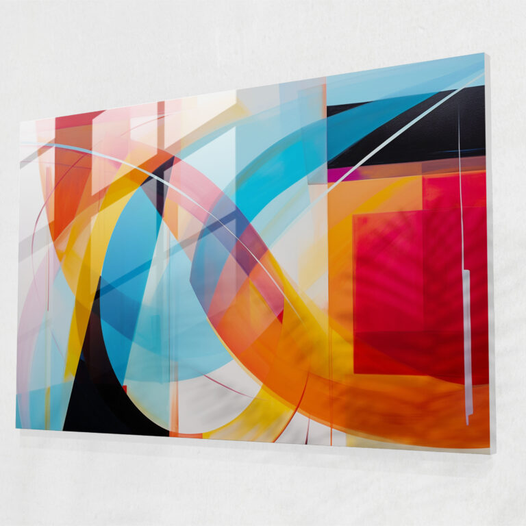 Moderne Glasbild der Welt - Erde Geometrische Formen zeitgenössisch Wanddekoration