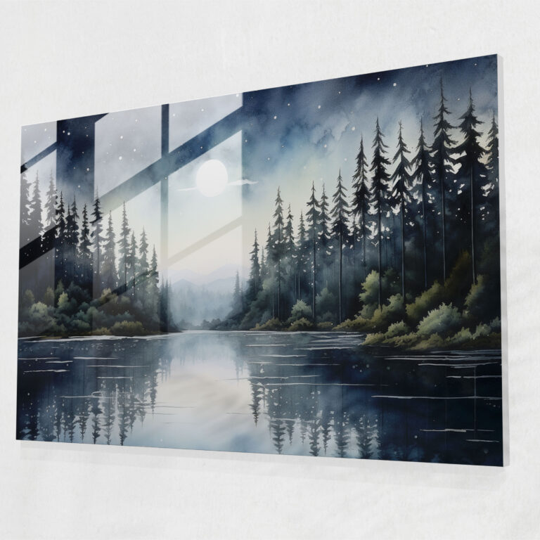 Moon Glass Wandkunst - Erde Ruhige Gewässer Wohndekoration Gelassenheit