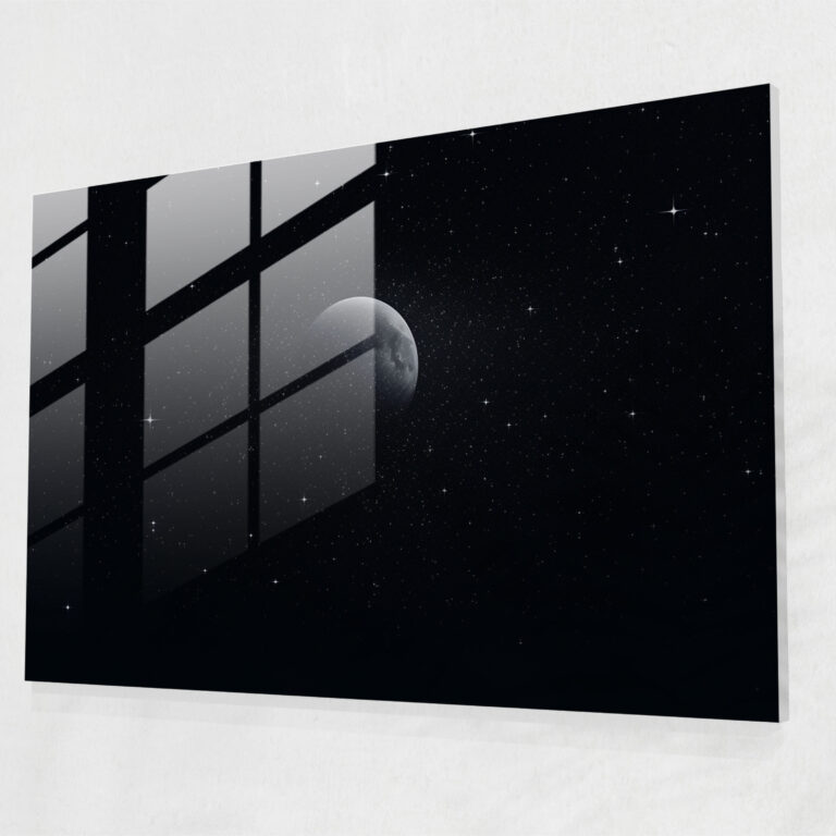 Mondglasbild - Erde Einfachheit Wanddekoration Einzelner Vollmond