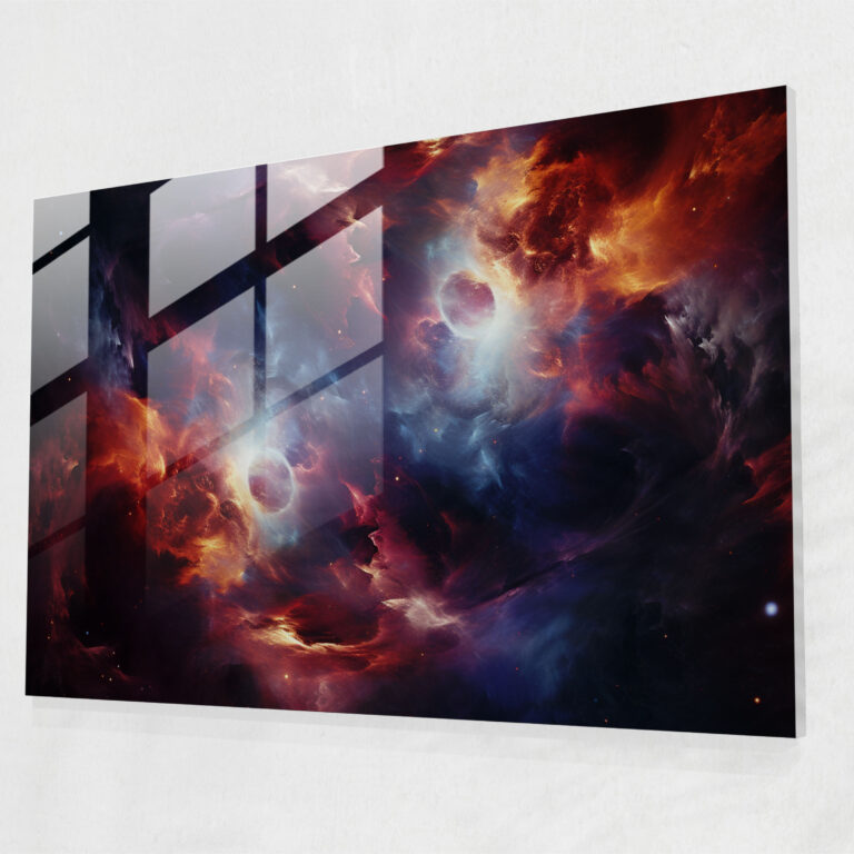 Glasbild Kollidierende Galaxien - Erde Galaxie Wanddekoration Moderne Kunst