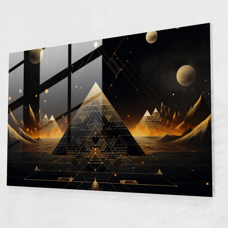 Geometrisches Galaxie Glasbild - Erde Wohnkultur Galaxie Glas Kunst