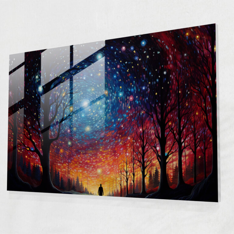 Helles Galaxie Glas Kunst - Erde Glasbild Wanddekoration Lebhafte Farben