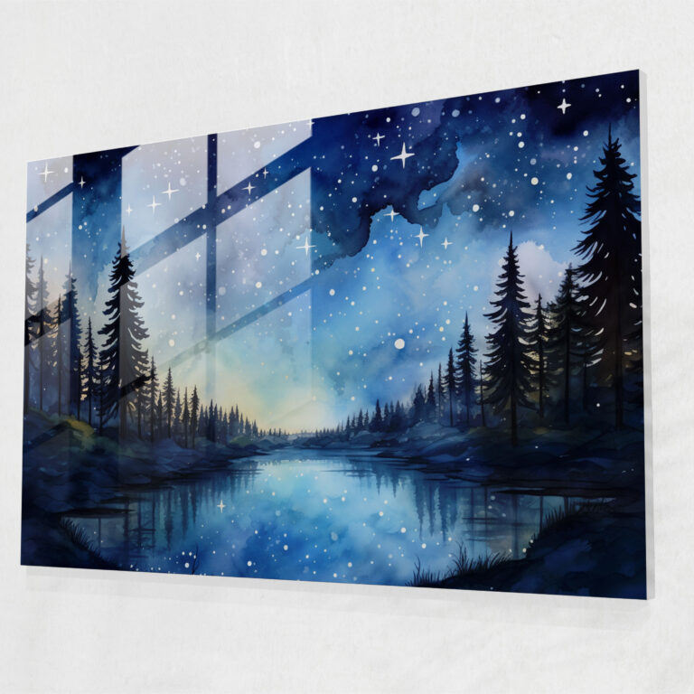 Glasbild Starry Galaxy - Erde Wohnkultur Glasbild