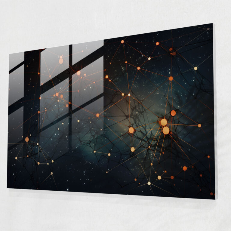Galaxie Glas Wandkunst - Erde Glasbild Wanddekoration Sternbilder