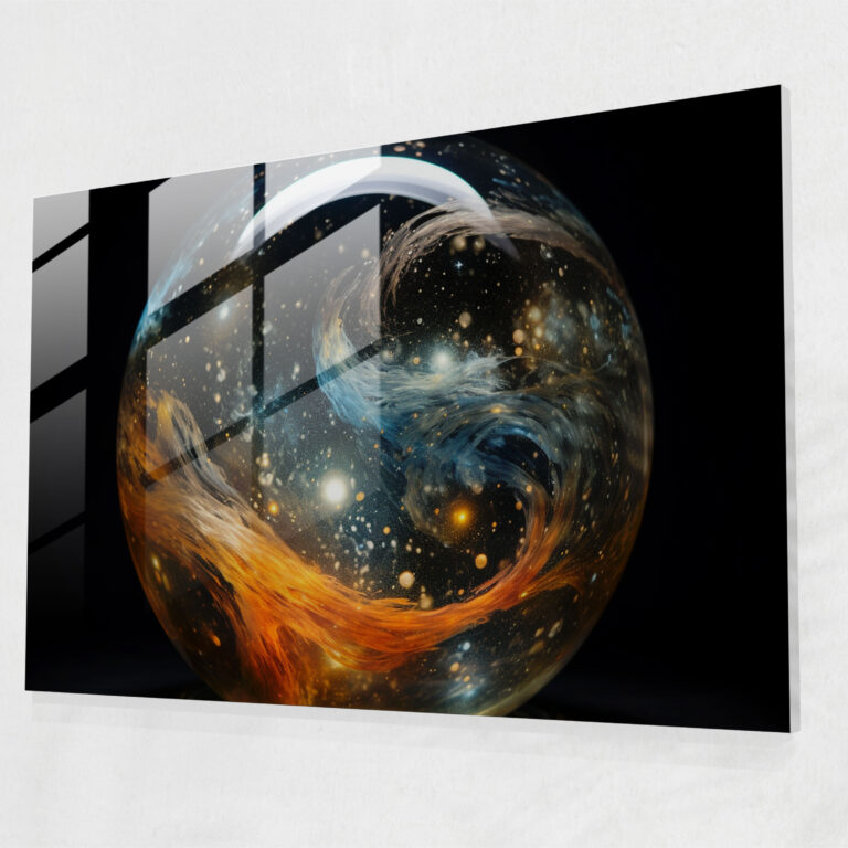 Kosmische Galaxie Glasbild - Erde Glas Kunst Wanddekoration Kosmische Wolken