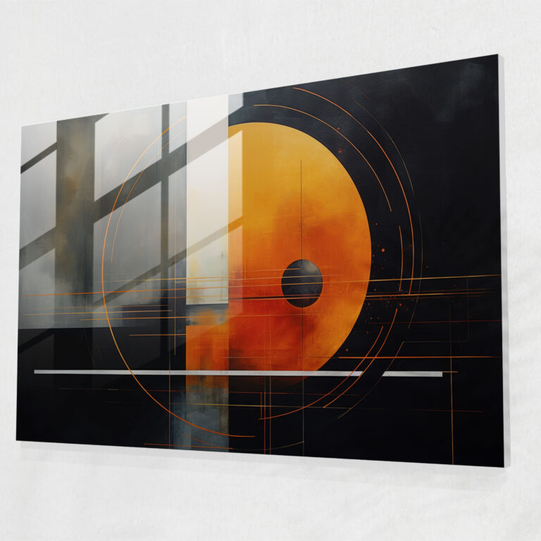 Geometrisches Jupiter Glasbild - Erde Abstrakte Geometrische Kunst Glas Kunst Jupiter