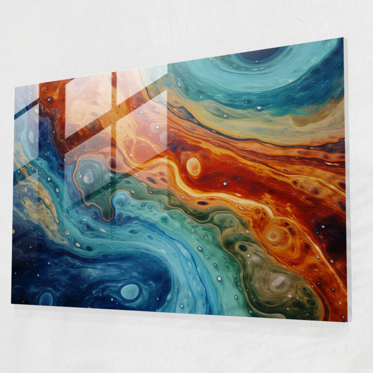 Abstraktes Glasbild von Jupiter - Erde Jupiter Glasbild himmlische Schönheit