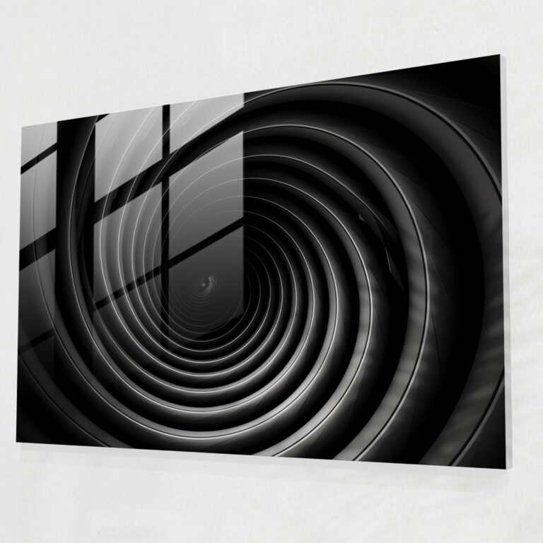 Hypnotisches Schwarzes Loch Glasbild - Erde Wanddekoration Unendliche Tiefe