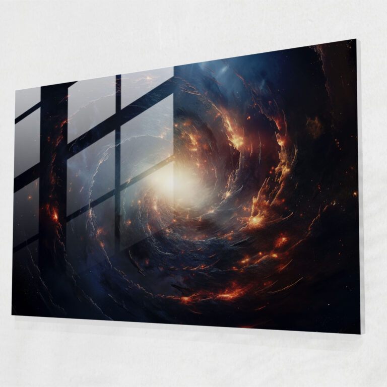 Glasbild Spiralisierendes Schwarzes Loch - Erde Glasbild Spiralisierend Glaskunst