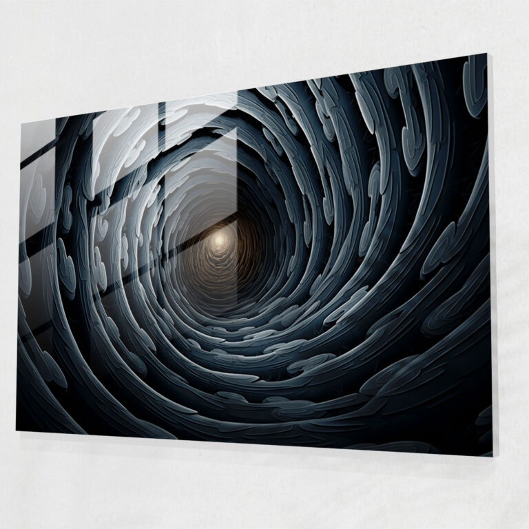 Glasbild Wirbelnde Schwerkraft - Erde Glaswandkunst Wanddekoration Moderne Kunst