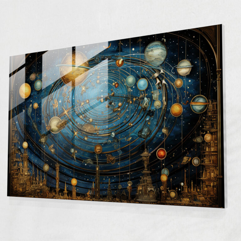 Glasbild Erde Glaswandkunst Planeten Glasbild