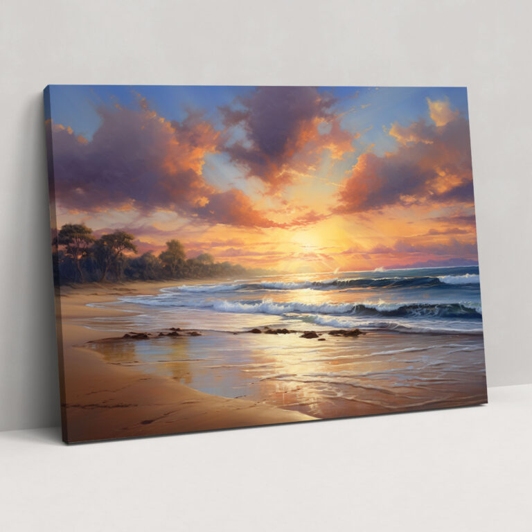 Erde Leinwandbild - Beeindruckender Sonnenuntergang Natur Erde Leinwandbild