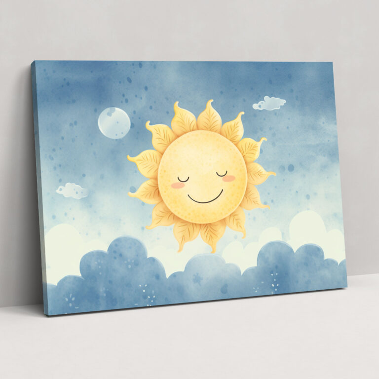 Leinwandbild Lächelnde Sonne - Erde Wanddeko Lächelnde Sonne