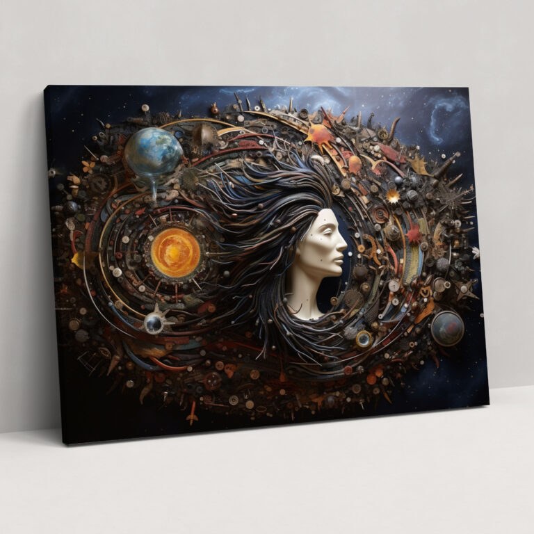 Nachhaltiges Galaxy Mixed Media Print - Erde Galaxie Leinwandbild Umweltbewusstsein