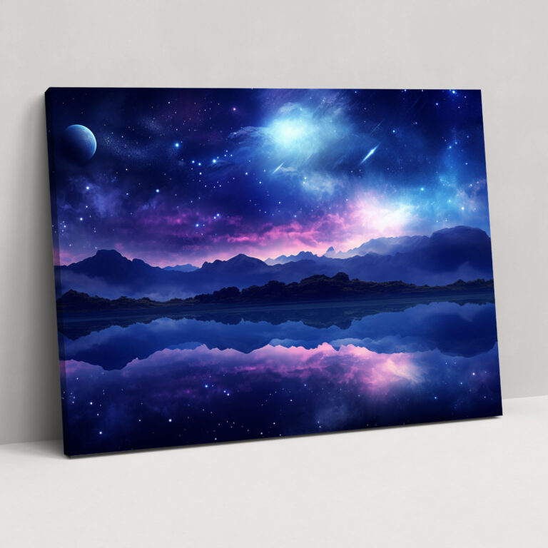 Serenes Galaxien Sternen Leinwandbild - Erde Wandkunst Galaxie Serenität