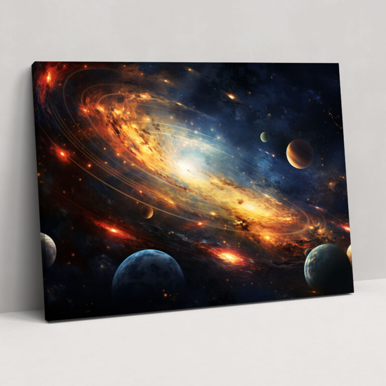 Solar System-Galaxie Wandkunst - Erde Galaxie Asteroiden Wanddekoration