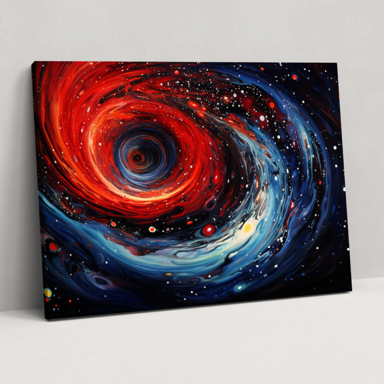 Leinwandbild Schwarz Loch - Erde Leinwandbild Wandkunst Abstrakte Galaxie