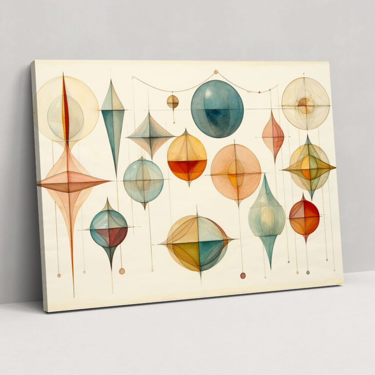 Leinwandbild Geometrische Planeten - Erde Wohnkultur Moderner Charme