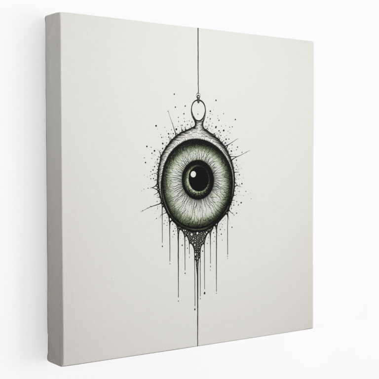 Minimalistisches Augen-Böser-Blick-Perlen-Tinten-Druck - Augen-Böser-Blick-Perlen Leinwandbild Wanddekoration