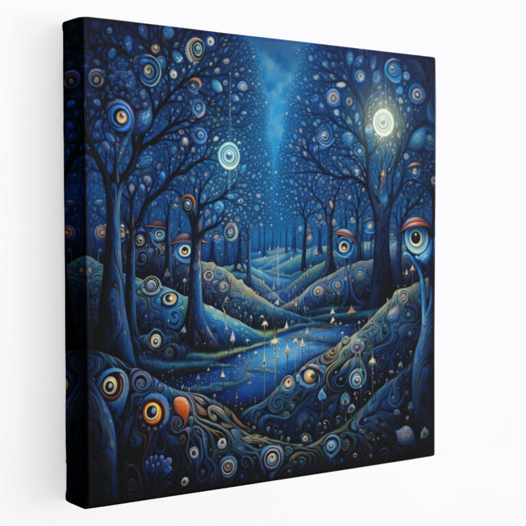 Leinwandbild mit bösem Blick- Design Wandkunst Märchenhaftes Verspielte Szene