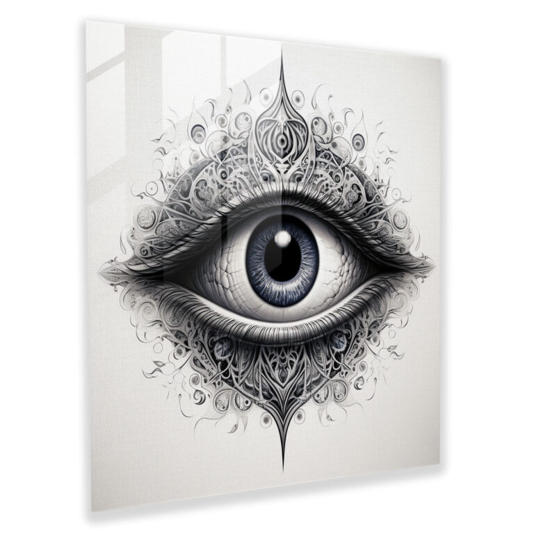 Verwickeltes Böses-Auge-Perlen-Glasbild - Böses Auge Perle Wohnkultur Glasbild Glaswandkunst