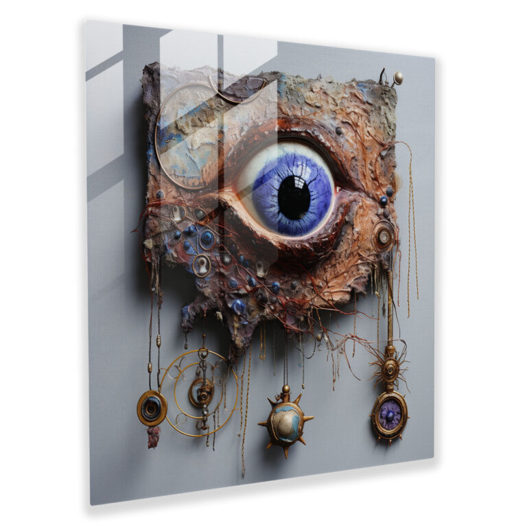 Kreatives Glasbild mit bösem Blickmuster - Böser Blick Wanddekoration Wohnkultur Moderne Kunst