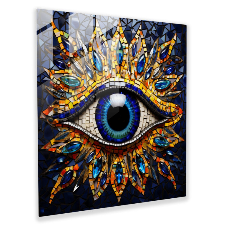 Böser Blick Perlen Buntglas Wandkunst - Böser Blick Perlen Glas Kunst Buntglas Farbenfrohes Design